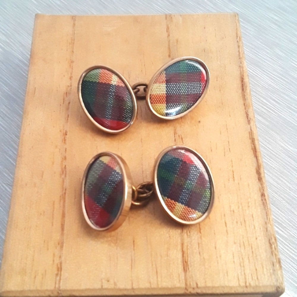 Scottish or Plaid Cuff Links
